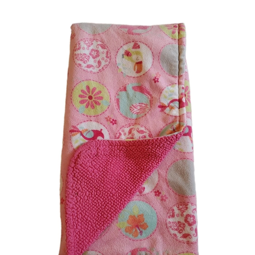 Garanimals Pink Baby Plush Blanket Sherpa‎ Toucan Circles Elephant Teal Orange